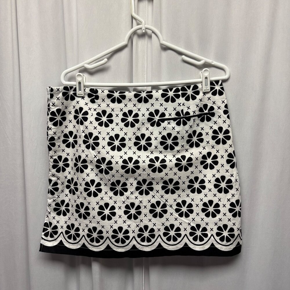 Golftini Skort Womens Sz Large Black White Floral The Masters Golf Tennis Sporty - Picture 2 of 7